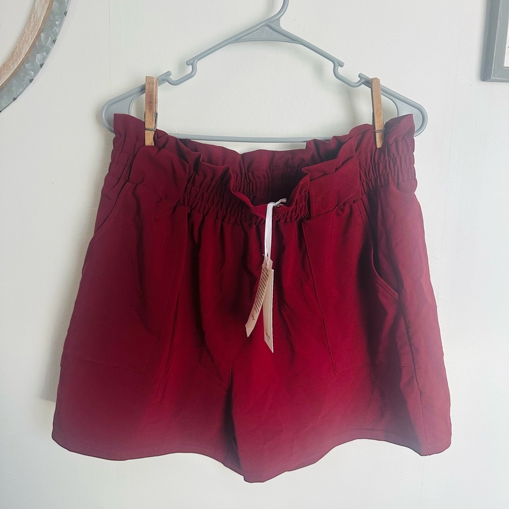 Grace Karin High Waist Burgundy Shorts X-Large